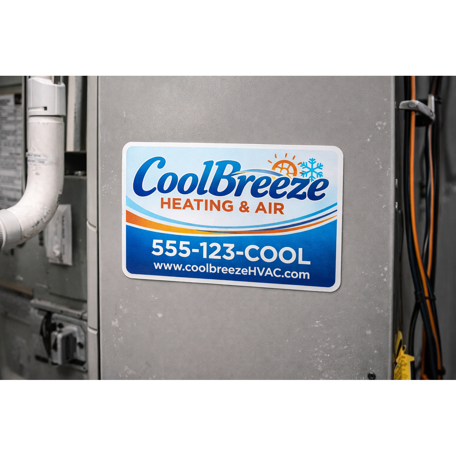 HVAC Equipment Stickers Indoor - 3"x4"